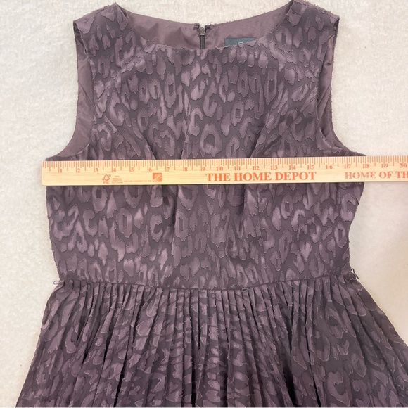 Adrianna Papell Brown Leopard Print Fit and Flare Dress Size 12 - Picture 9 of 10